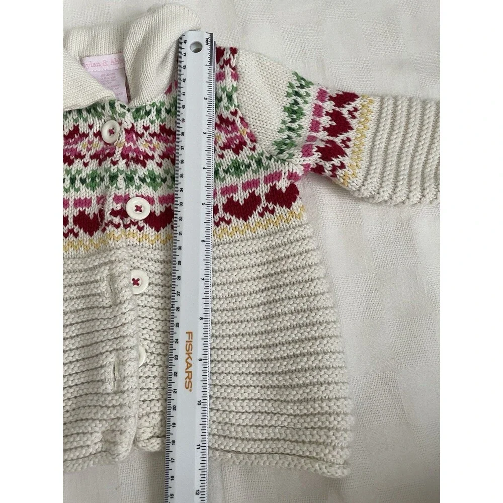 Dylan & Abby Baby Girls Size 6-9 Months 100% Cotton Striped Cardigan Sweater